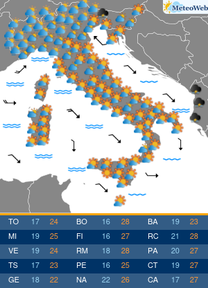 Previsioni Meteo Giovedi 4 Giugno