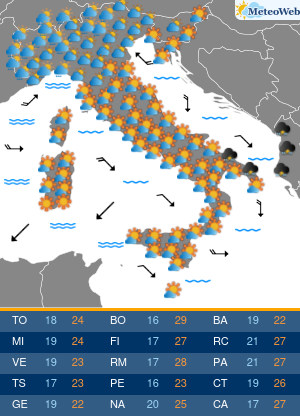 Previsioni Meteo Giovedi 4 Giugno