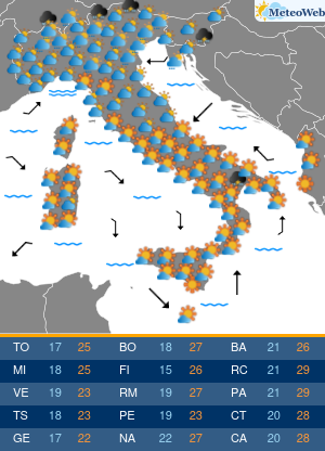 Previsioni  Meteo Sabato 6 Giugno