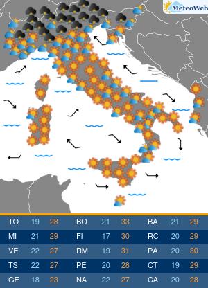 Previsioni Meteo Martedi 9 Giugno