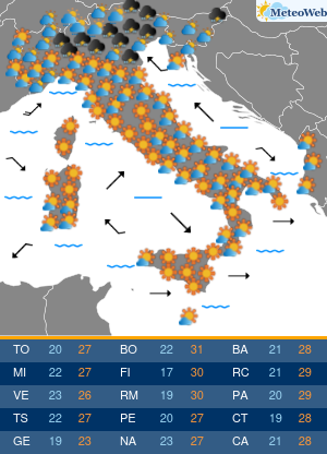 Previsioni Meteo Martedi 9 Giugno