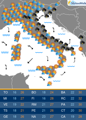 Previsioni Meteo Giovedi 11 Giugno