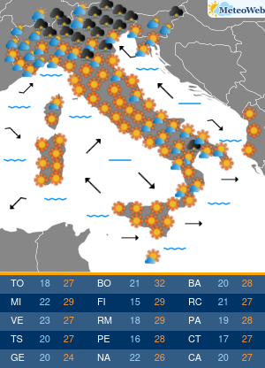 Previsioni Meteo Martedi 9 Giugno