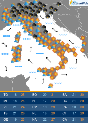 Previsioni Meteo Mercoledi 10 Giugno