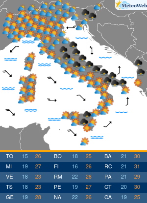 Previsioni Meteo Giovedi 11 Giugno