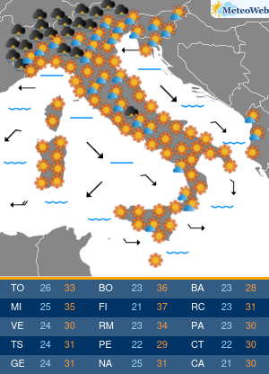 Previsioni Meteo Venerdi 19 Giugno