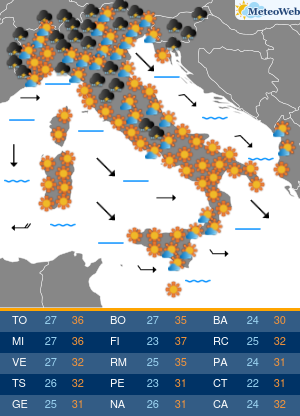 Previsioni  Meteo Domenica 21 Giugno