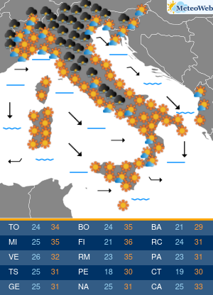 Previsioni Meteo Domenica 21 Giugno