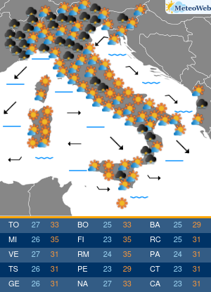 Previsioni Meteo Mercoledi 24 Giugno