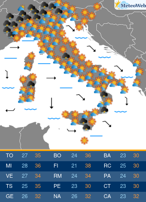 Previsioni Meteo Venerdi 26 Giugno