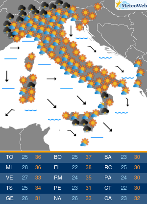 Previsioni Meteo Venerdi 26 Giugno