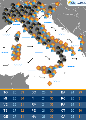 Previsioni Meteo Mercoledi 24 Giugno