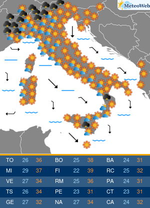 Previsioni Meteo Sabato 27 Giugno