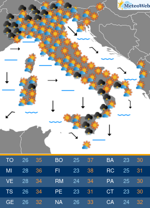 Previsioni Meteo Venerdi 26 Giugno