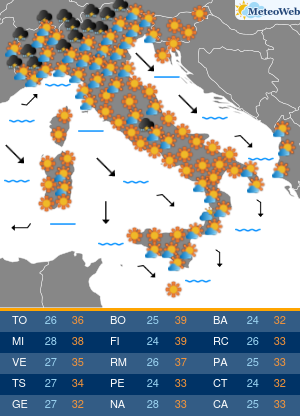 Previsioni Meteo Domenica 28 Giugno