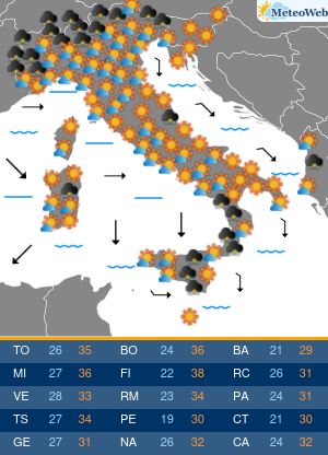 Previsioni Meteo Venerdi 26 Giugno