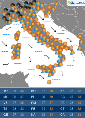 Previsioni  Meteo Domenica 28 Giugno