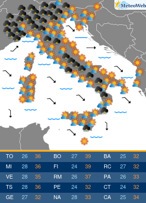 Previsioni Meteo Lunedi 29 Giugno