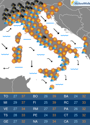 Previsioni  Meteo Domenica 28 Giugno