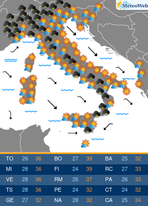 Previsioni Meteo Lunedi 29 Giugno