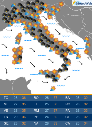 Previsioni Meteo Lunedi 29 Giugno