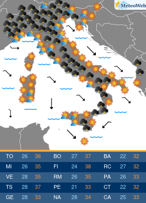 Previsioni Meteo Lunedi 29 Giugno