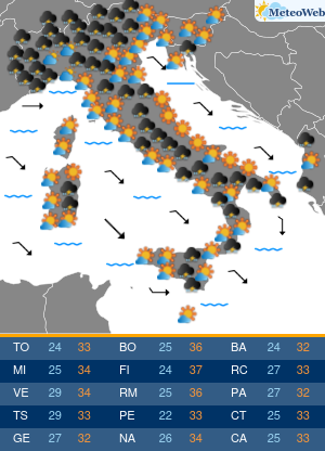 Previsioni Meteo Martedi 30 Giugno