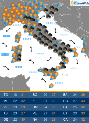 Previsioni Meteo Giovedi 2 Luglio