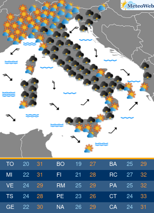 Previsioni  Meteo Giovedi 2 Luglio