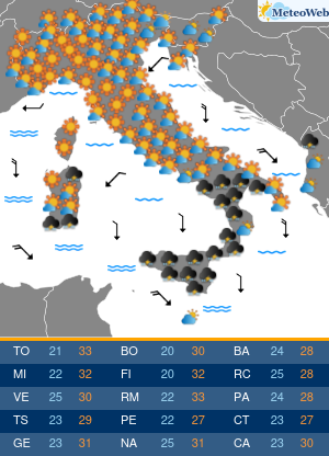 Previsioni Meteo Venerdi 3 Luglio