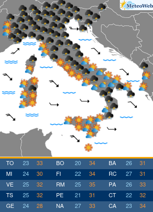 Previsioni Meteo Mercoledi 1 Luglio