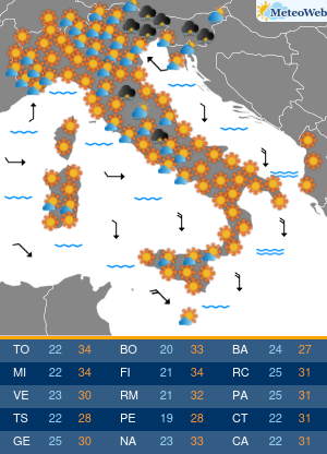 Previsioni Meteo Domenica 5 Luglio