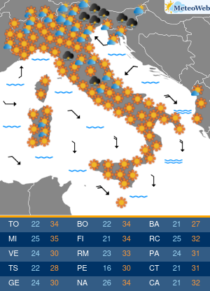 Previsioni Meteo Domenica 5 Luglio