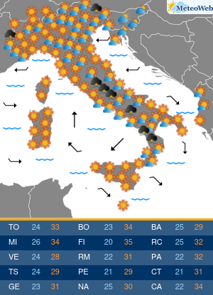 Previsioni Meteo Giovedi 9 Luglio