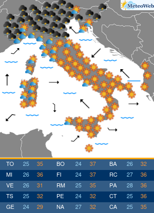 Previsioni Meteo Mercoledi 15 Luglio