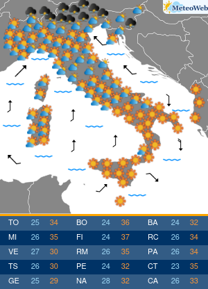 Previsioni Meteo Martedi 14 Luglio