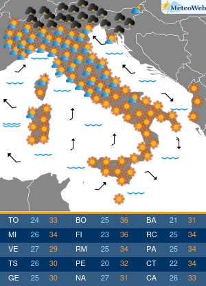 Previsioni Meteo Martedi 14 Luglio
