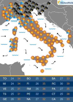 Sabato 18 Luglio Previsioni Meteo Sabato 18 Luglio