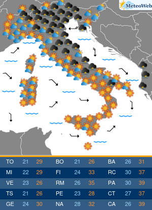 Martedi 21 Luglio Previsioni Meteo Martedi 21 Luglio