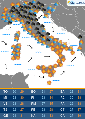Martedi 21 Luglio Previsioni Meteo Martedi 21 Luglio