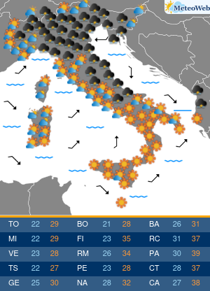Martedi 21 Luglio Previsioni Meteo Martedi 21 Luglio