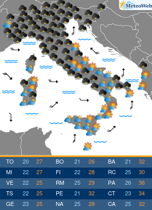 Previsioni Meteo Domenica 26 Luglio