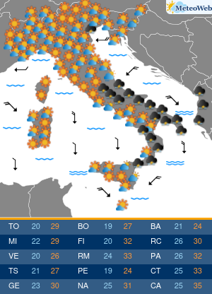 Previsioni Meteo Venerdi 24 Luglio