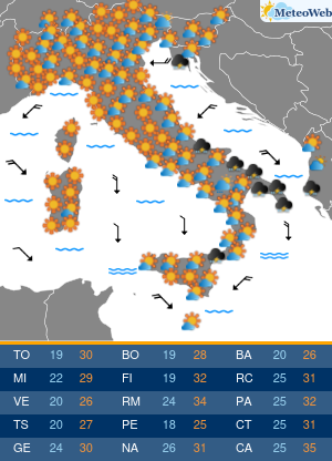 Venerdi 24 Luglio Previsioni Meteo Venerdi 24 Luglio