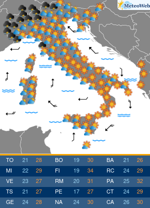 Sabato 25 Luglio Previsioni Meteo Sabato 25 Luglio