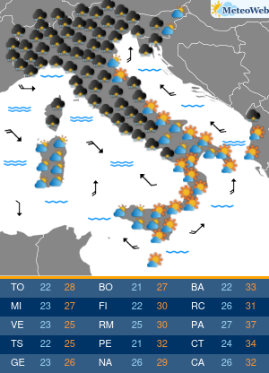 Previsioni  Meteo Domenica 26 Luglio