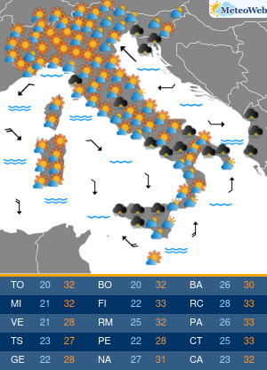 Previsioni Meteo Lunedi 27 Luglio