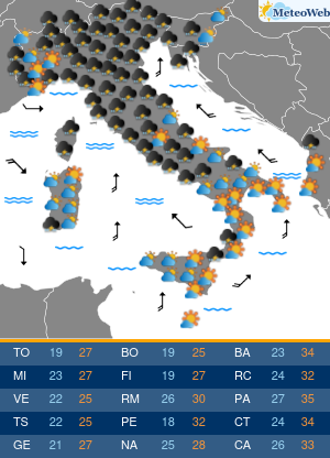 Previsioni Meteo Domenica 26 Luglio