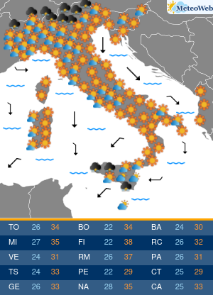 Previsioni Meteo Mercoledi 29 Luglio