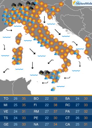 Previsioni Meteo Mercoledi 29 Luglio